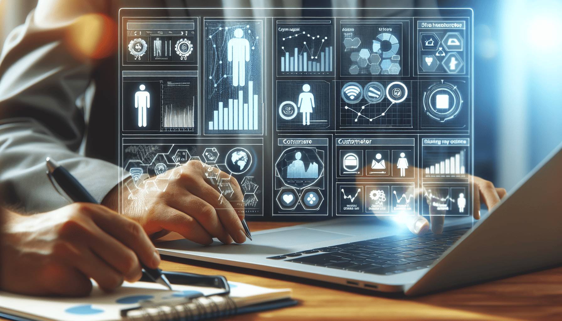 Digital interface with customer data graphs